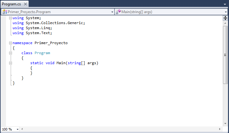 Ejercicios Resueltos de C Sharp: Crear un Proyecto en C#