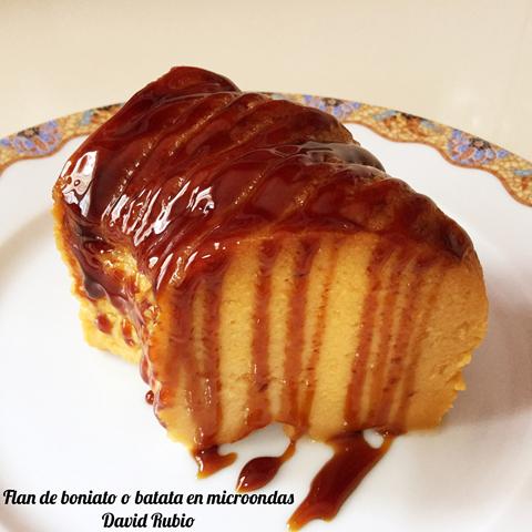 Flan de boniato o batata microondas. Muy rico, sencillo y sin horno!!!