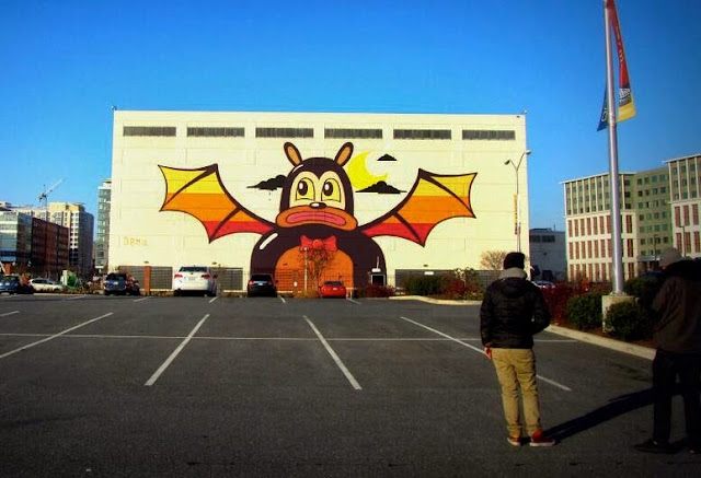 Street Art By Australian Duo Dabs & Myla For Art Yards DC in Washington, USA. 1