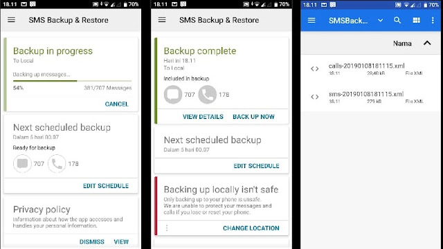 Cara Backup SMS dan Riwayat Telepon di HP Android