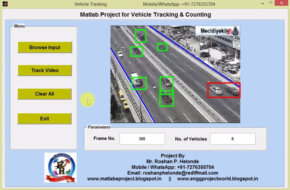 Vehicle Tracking and Counting Using Matlab Project Source Code MATLAB