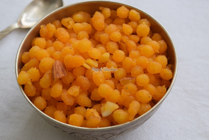 Sweet-Boondi-Recipe-Easy-Way-to-Make-Meethi-Boondi-Magic-of-Indian-Rasoi-Priya R