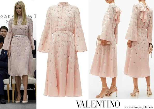 Ivanka Trump wore Valentino Snowdrop print silk midi dress