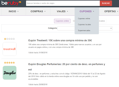 Cupones disponibles en Beruby que podrás descargarte en la misma web