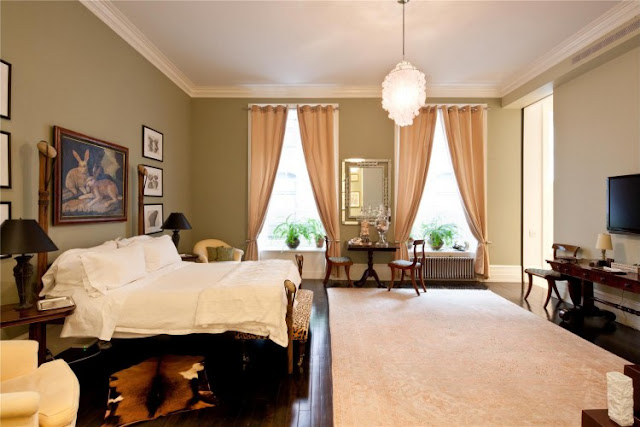 Photo of luxury bedroom interiors in the Tribeca triplex