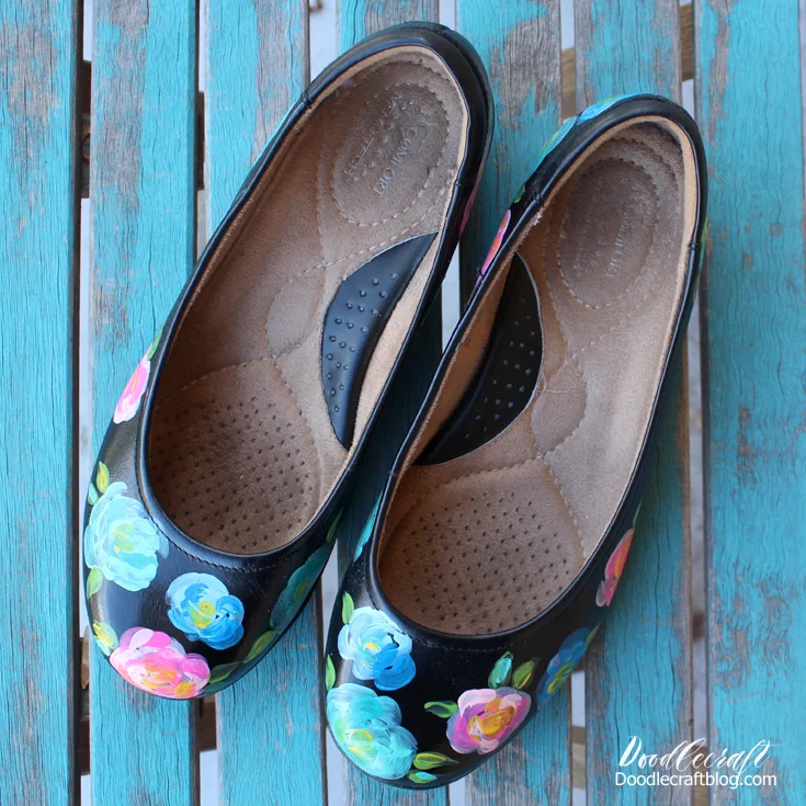 How to paint loose florals on ballet flats