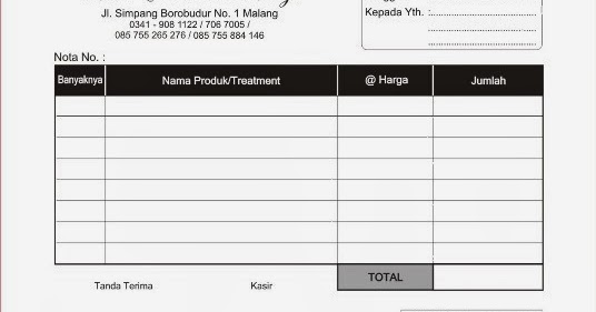 Contoh Nota Pembelian Motor Gol Rumah