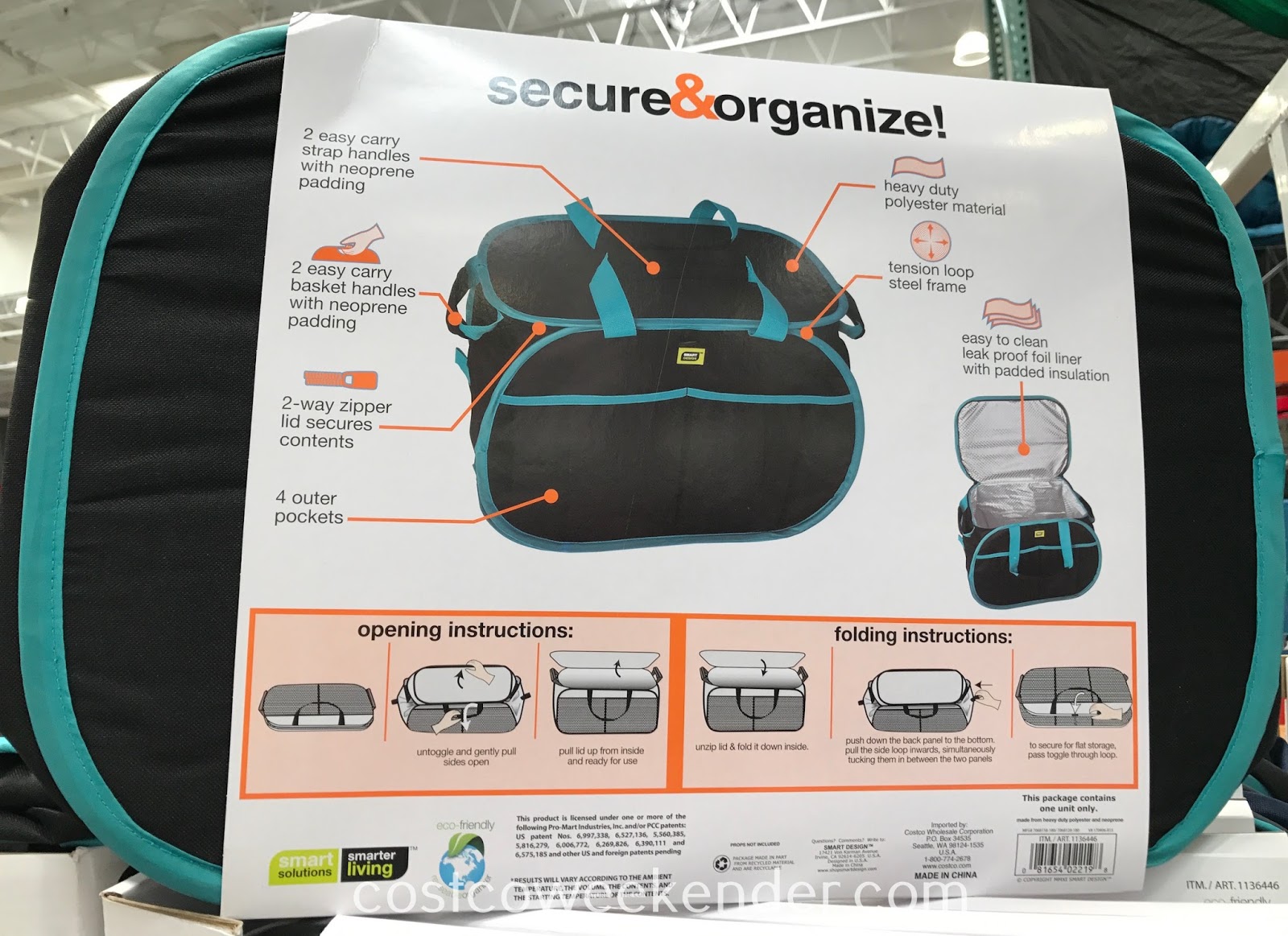 Smart Design Popup Insulated Organizer Costco Weekender