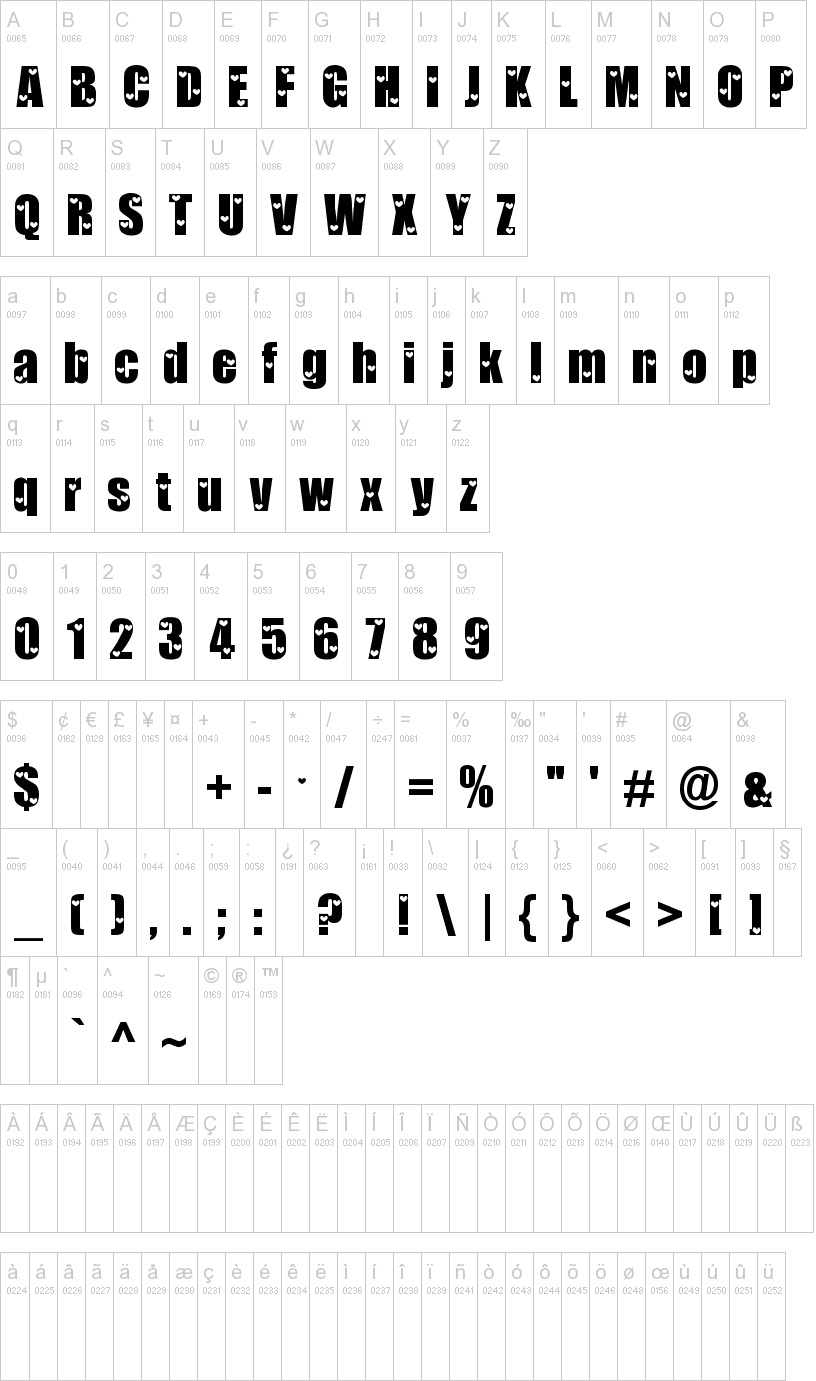 Cartas amor tipografia abecedario