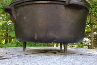 The legs on a dutch oven allow air space for coals underneath to burn.
