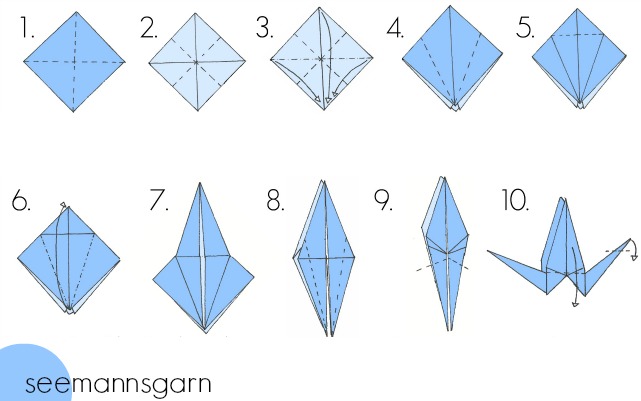 OrigamiKraniche » Anleitung • Seemannsgarn handmade