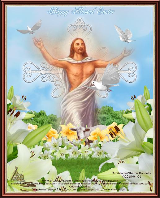 Easter greeting by/copyrighted to Artsieladie
