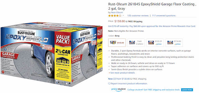 rustoleum epoxy shield, car garage