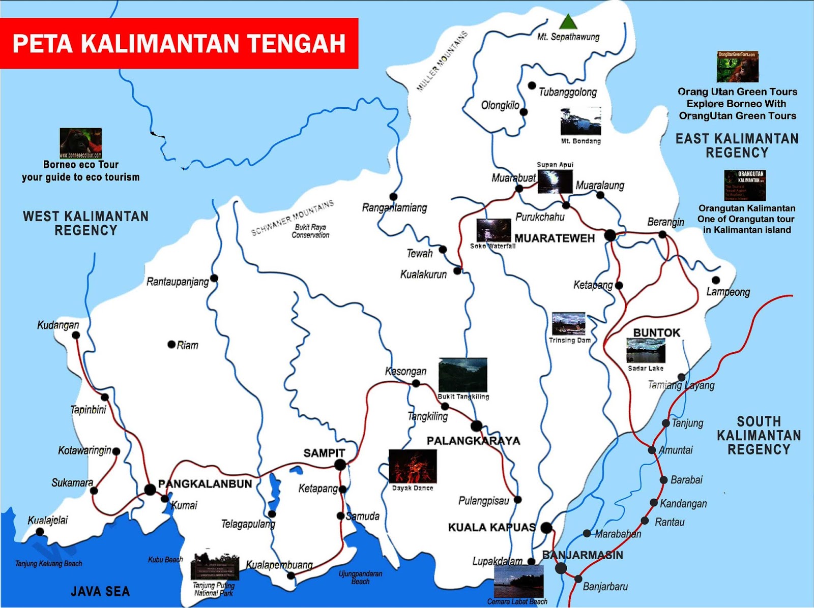 Peta Kalimantan Tengah Lengkap Nama Kabupaten Dan Kota Web Sejarah My