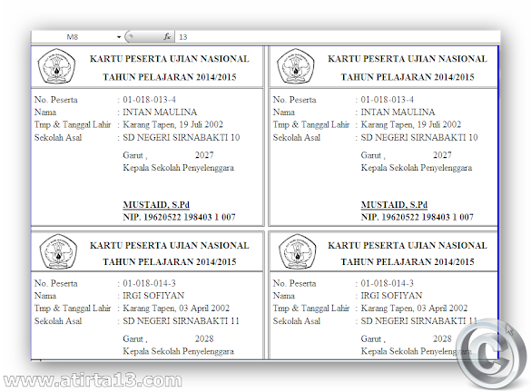 Aplikasi Cetak Kartu Ujian Nasional ( Un ) Tahun 2015