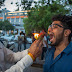 Flaming hot! Stall in India hand-feeds customers snacks set on fire