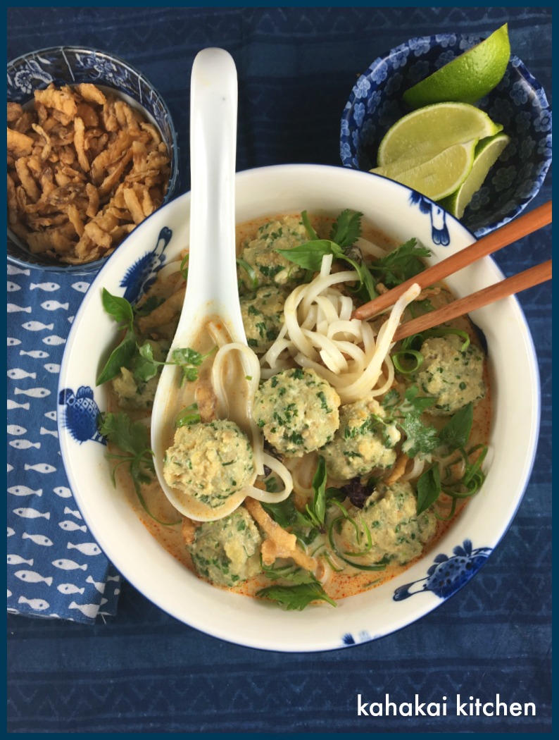 Kahakai Kitchen Donna Hay's Coconut Laksa with Coriander & Fish Balls