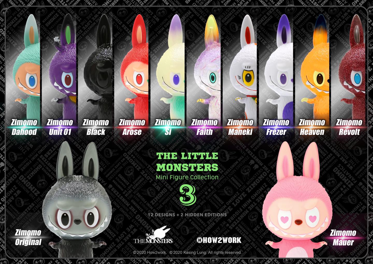 Kasing Lung x How2Work - Super Group of The Monsters Mini Figures DCON 2023  Exclusive