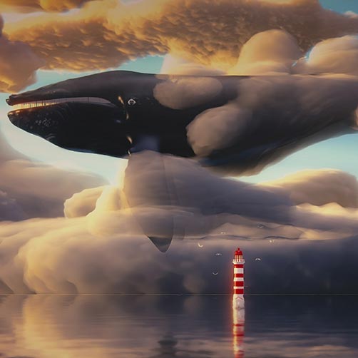 Whale In The Cloudy Sky Wallpaper Engine