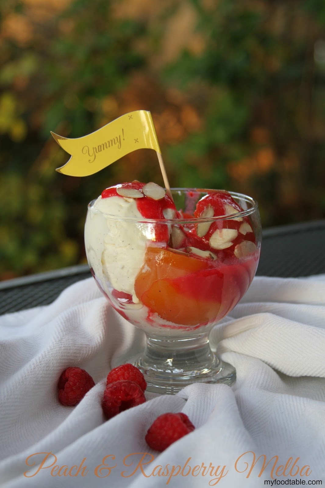 My Food Table Peach & Raspberry Melba