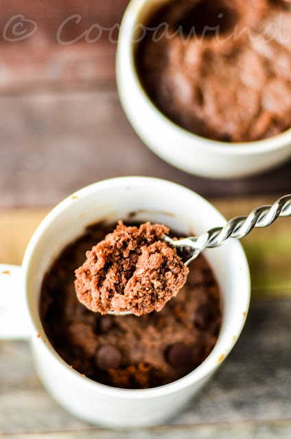 One minute Almond Butter Mug Cake in the microwave