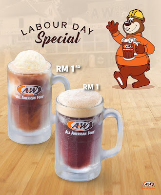 A&W Malaysia Labour Day Special Root Beer RM1 RB Float RM1.50 Discount Promo