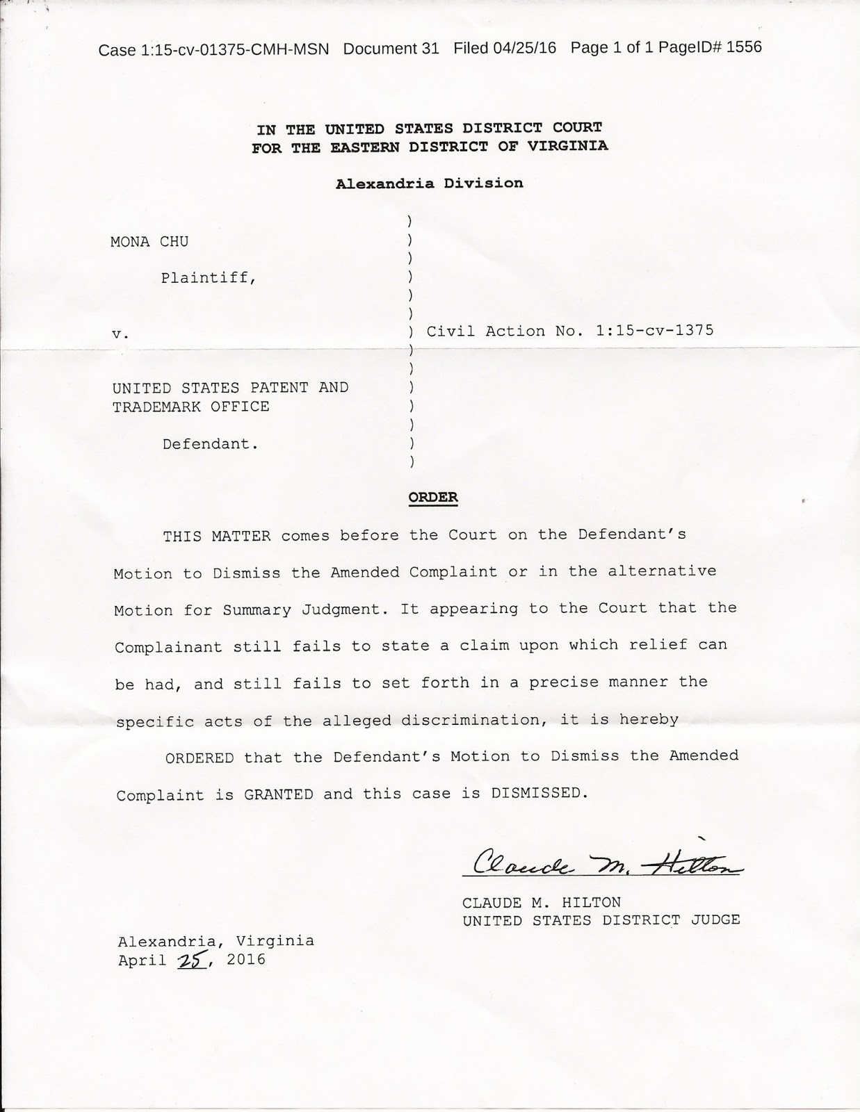 Synopsis Of My Case Opposition To Motion To Dismiss OR Summary Judgment