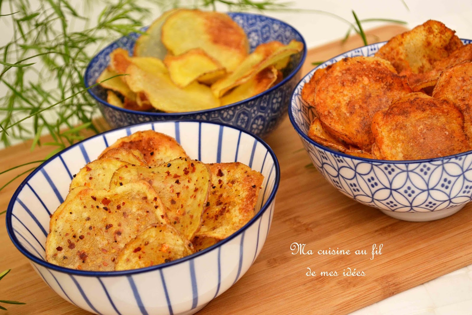 Ma cuisine au fil de mes idées... Chips maison aux 3 saveurs {sel