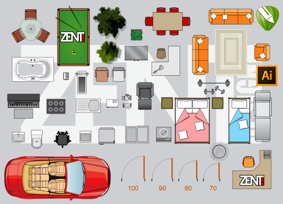 furniture clipart for floor plans - photo #44