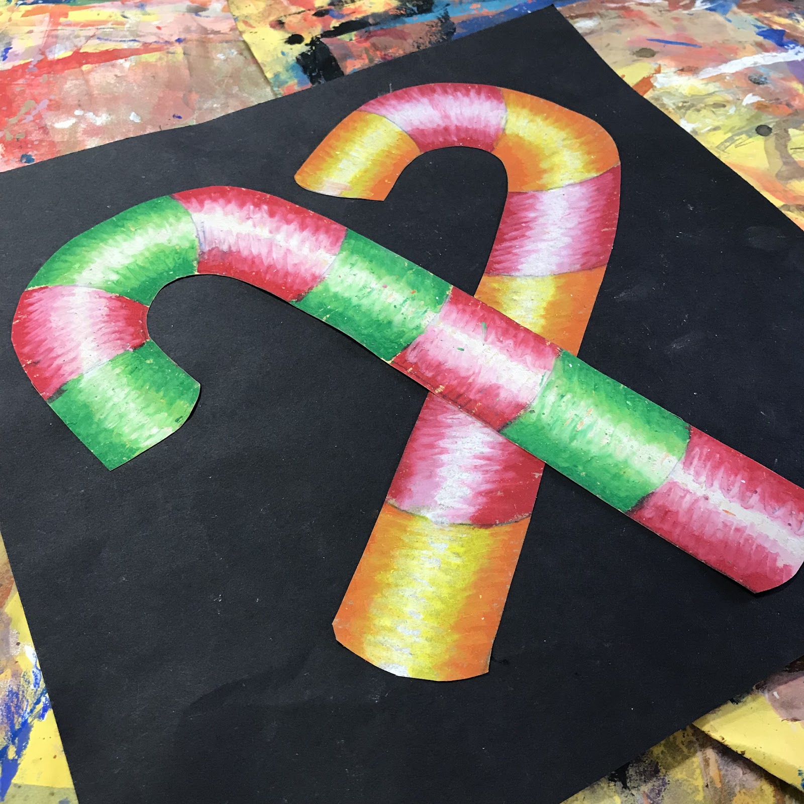 Elements of the Art Room 4th & 5th grade Blended Candy Canes