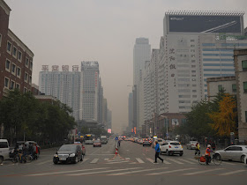 Polluted air over Nanjing North Street in Shenyang, China