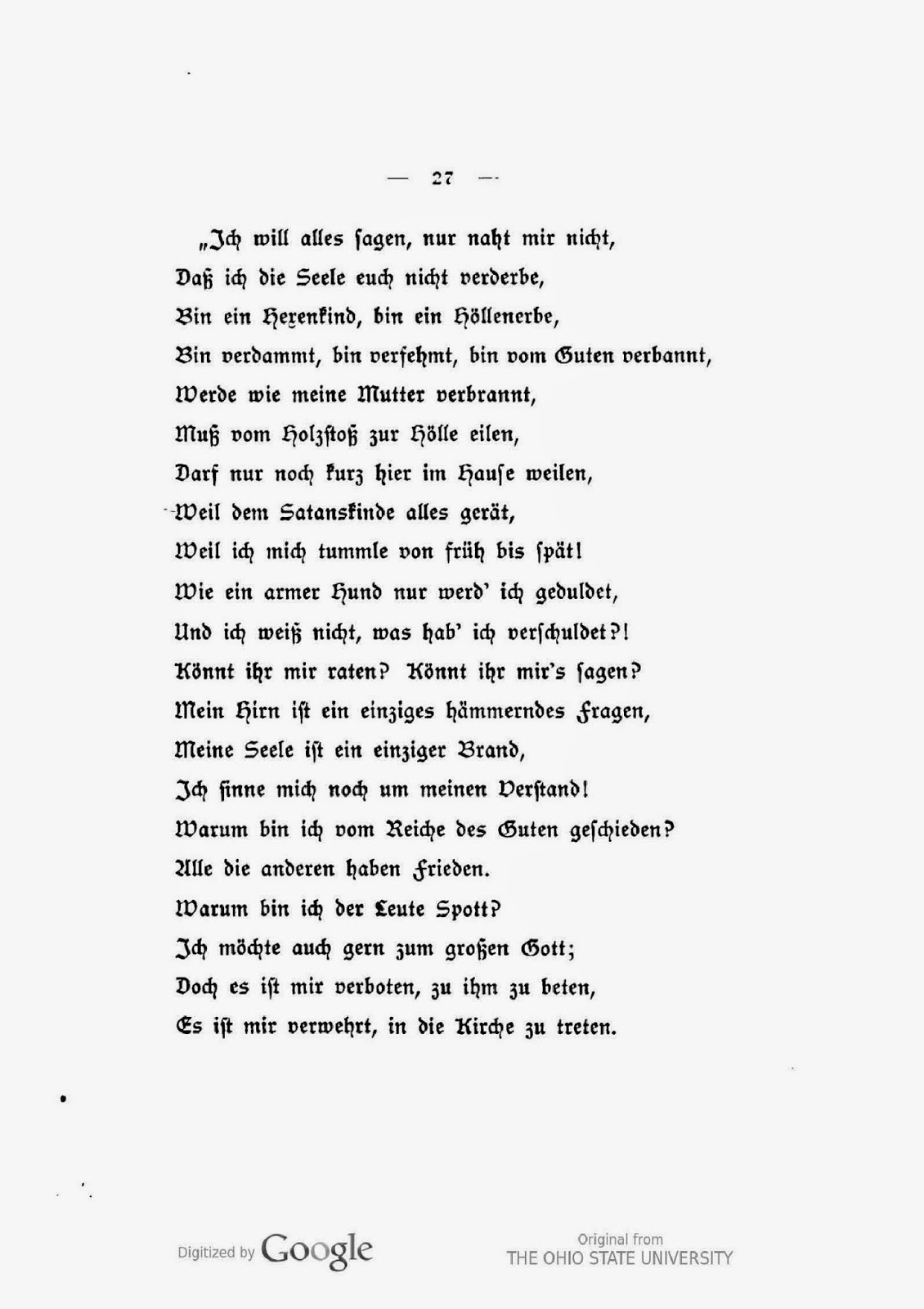 Epoesie Frida Schanz Das Hexenkind