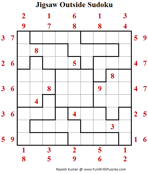 Jigsaw Outside Sudoku Puzzle (Daily Sudoku League 200)Fun With Puzzles