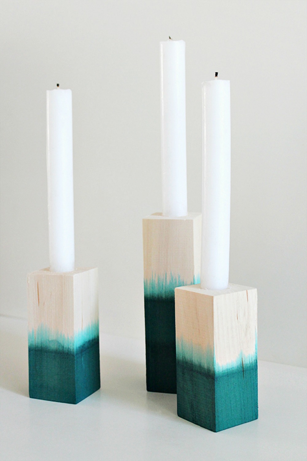 dip dyed wood candlestick holders 20 Modern DIY Projects to Dye For | How to Dye Anything!
