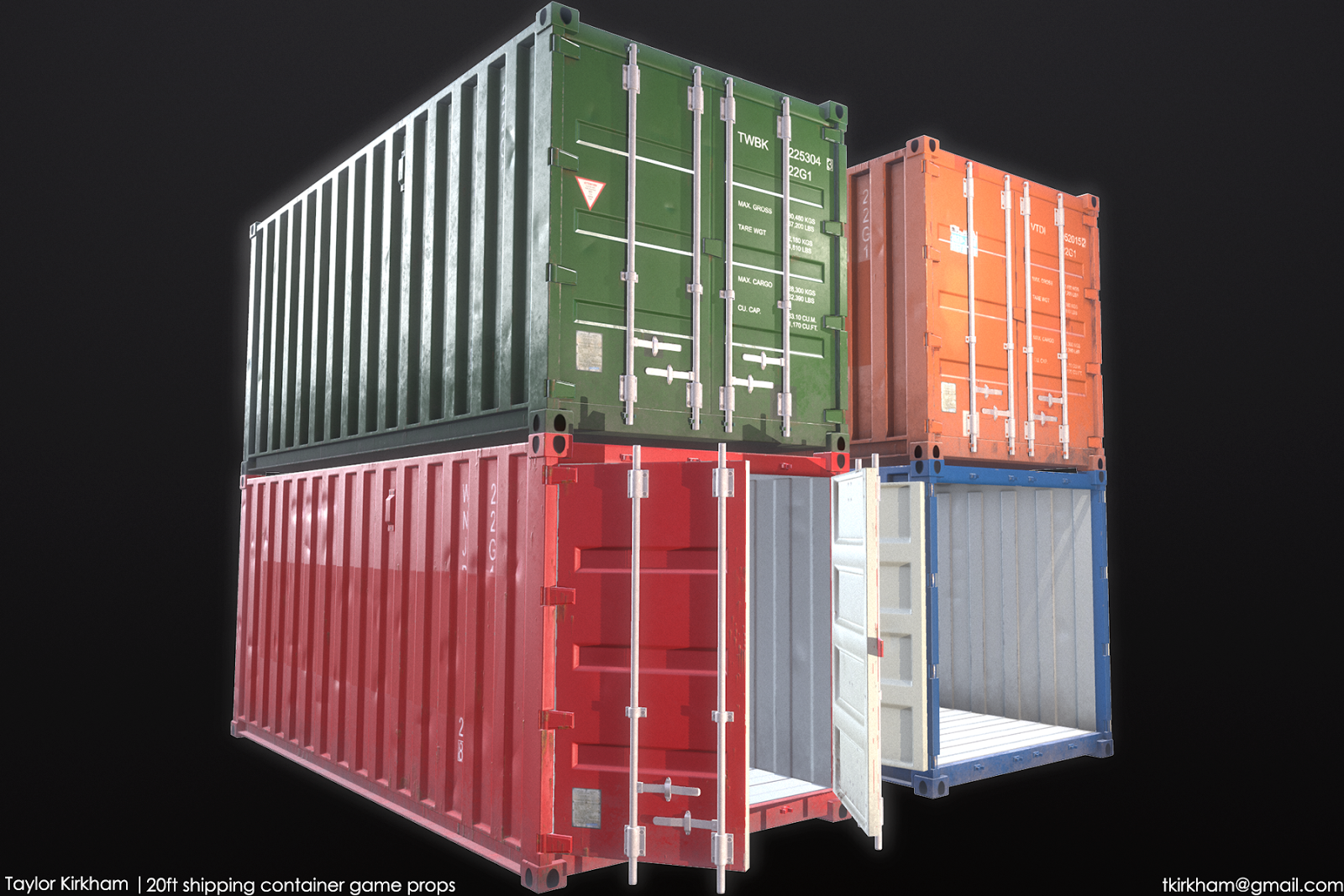 Taylor Kirkham in 3D 20ft shipping container game prop