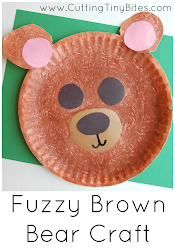 bear craft brown fuzzy fun preschoolers toddlers easy project paint preschool activities bears teddy paper theme plate themed cutting idea