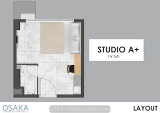Tipe Studio A+ Apartemen Osaka PIK 2