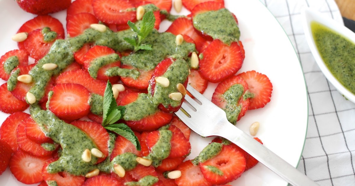 HOME OF HAPPY: ERDBEERCARPACCIO MIT MINZPESTO