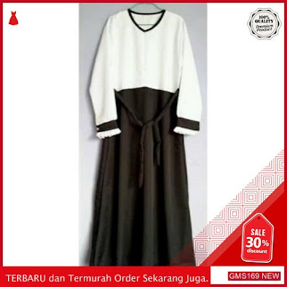 GMS169 KRSRH169G17 Gamis Kantor Hitam Putih Putih Dropship SK0109249524