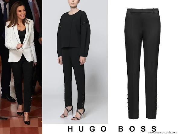 Queen Letizia wore HUGO BOSS Heylen Trousers