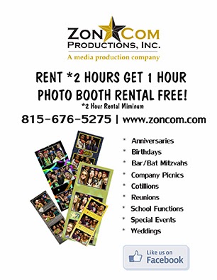1 HOUR *FREE* PHOTO BOOTH RENTAL WITH ZONCOM PRODUCTIONS INC . FIND OUT HOW !
