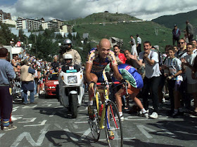 Pantani in action in the Tour de France in 1997