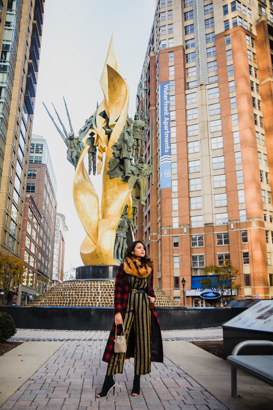 how to wear separates, black adn gold outfit, print mixing outfit, party ready, office party outfits, &other stories pant and blouse, street style, baltimore trip, thungs to see in baltimore, myriad musings how to wear separates, black adn gold outfit, print mixing outfit, party ready, office party outfits, &other stories pant and blouse, street style, baltimore trip, thungs to see in baltimore, myriad musings