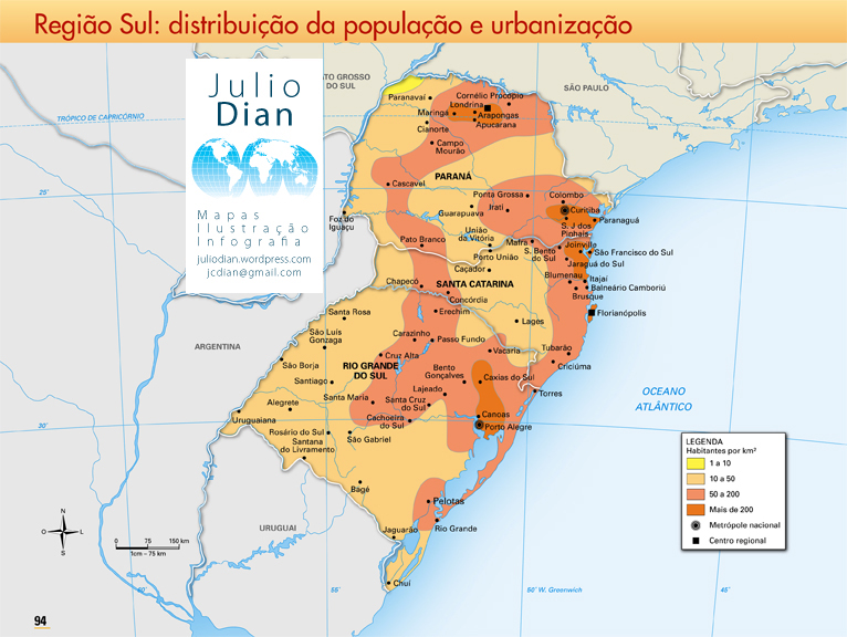 Mapas da Região Sul do Brasil