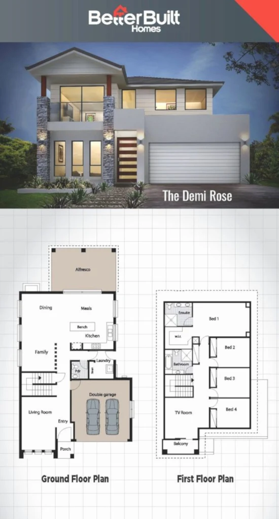 desain inspiratif rumah modern minimalis plus denah