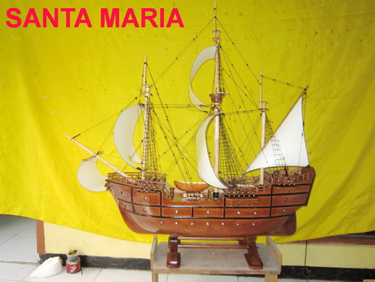 miniatur kapal klasik, miniatur kapal layar santa maria, miniatur kapal laut