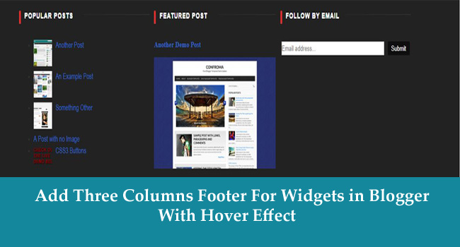 Add 3 Columns Footer For Widgets in Blogger Layout