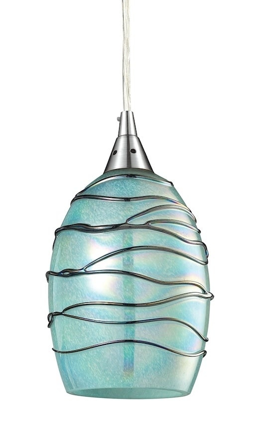 Blue Glass Hanging Light Pendant