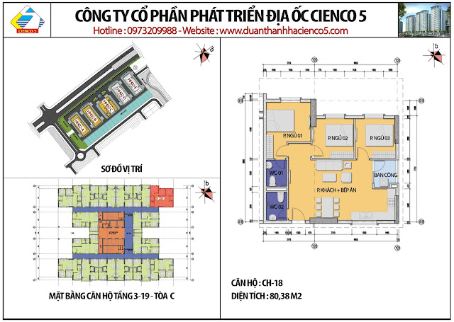 Mặt bằng căn hộ CH18-Tầng 3-19-HH02C-B2.1 Thanh Hà Mường Thanh