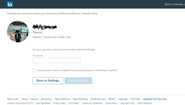 Menghapus Akun Linkedin